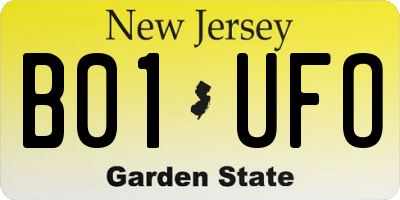 NJ license plate B01UFO