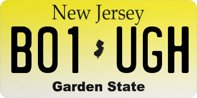 NJ license plate B01UGH