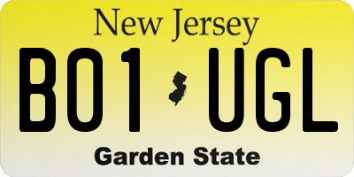NJ license plate B01UGL