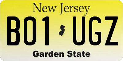 NJ license plate B01UGZ