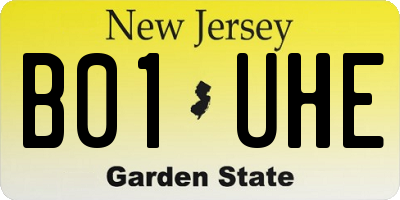 NJ license plate B01UHE
