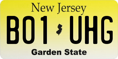 NJ license plate B01UHG