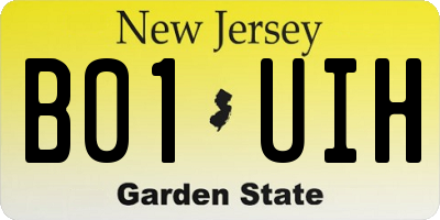 NJ license plate B01UIH