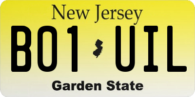NJ license plate B01UIL