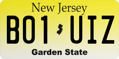 NJ license plate B01UIZ