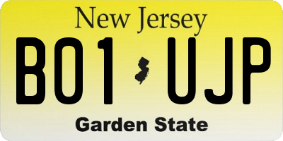 NJ license plate B01UJP
