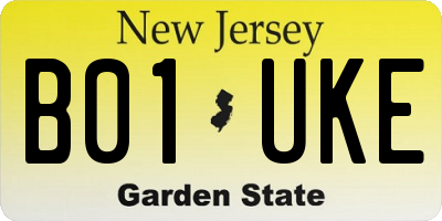 NJ license plate B01UKE
