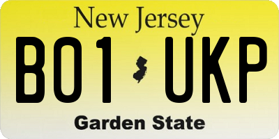 NJ license plate B01UKP