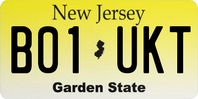 NJ license plate B01UKT