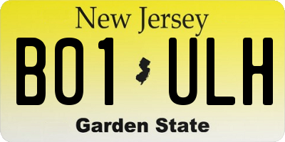 NJ license plate B01ULH