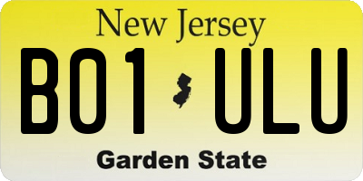 NJ license plate B01ULU