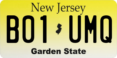 NJ license plate B01UMQ