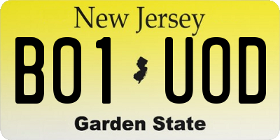 NJ license plate B01UOD