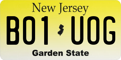 NJ license plate B01UOG