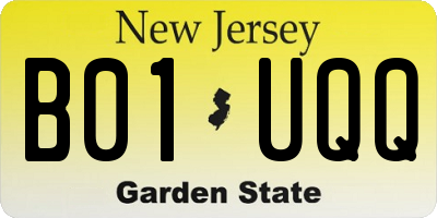NJ license plate B01UQQ