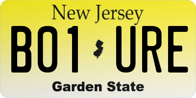 NJ license plate B01URE