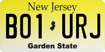 NJ license plate B01URJ