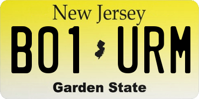 NJ license plate B01URM