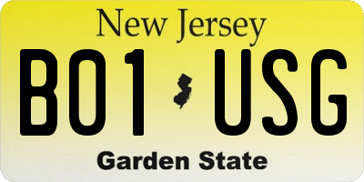 NJ license plate B01USG