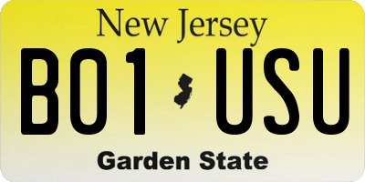 NJ license plate B01USU