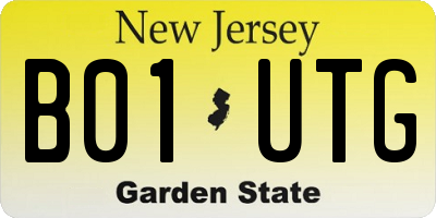 NJ license plate B01UTG