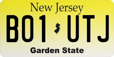 NJ license plate B01UTJ