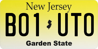 NJ license plate B01UTO