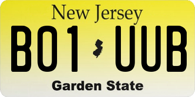 NJ license plate B01UUB
