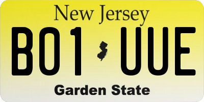 NJ license plate B01UUE