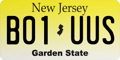 NJ license plate B01UUS