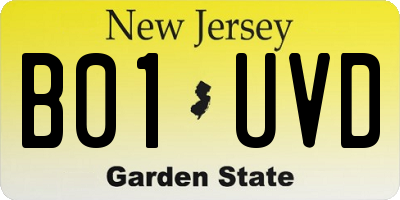 NJ license plate B01UVD
