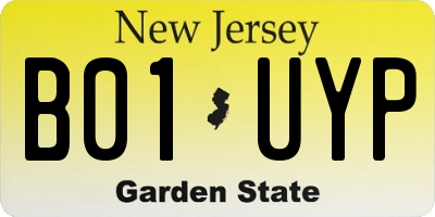 NJ license plate B01UYP