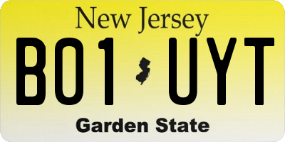 NJ license plate B01UYT