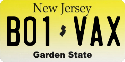 NJ license plate B01VAX