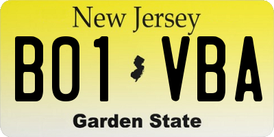 NJ license plate B01VBA