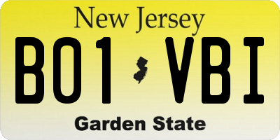 NJ license plate B01VBI
