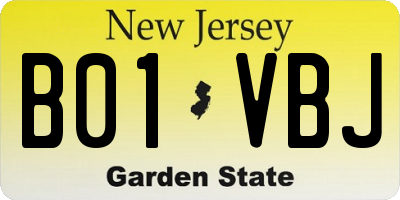 NJ license plate B01VBJ