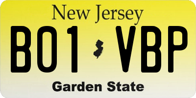NJ license plate B01VBP