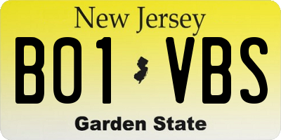 NJ license plate B01VBS