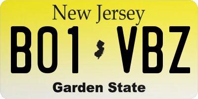 NJ license plate B01VBZ