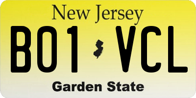 NJ license plate B01VCL