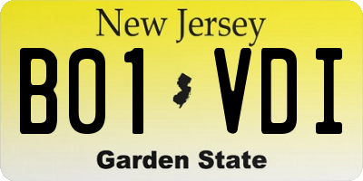 NJ license plate B01VDI