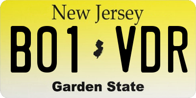 NJ license plate B01VDR