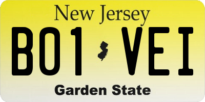 NJ license plate B01VEI