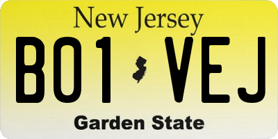 NJ license plate B01VEJ