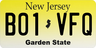 NJ license plate B01VFQ