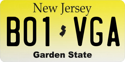 NJ license plate B01VGA