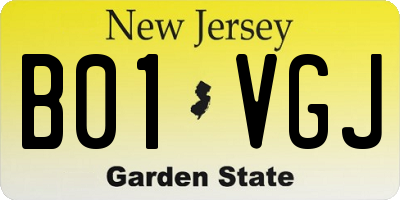 NJ license plate B01VGJ