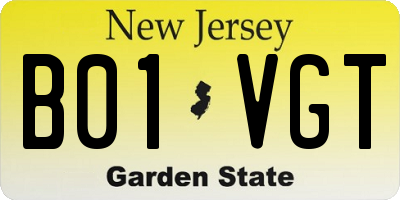 NJ license plate B01VGT