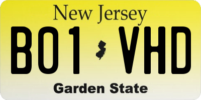 NJ license plate B01VHD